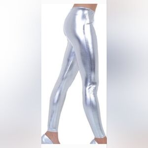 Women Wet Look Shiny Metallic Leggings Liquid Waist Stretch Pants size S…